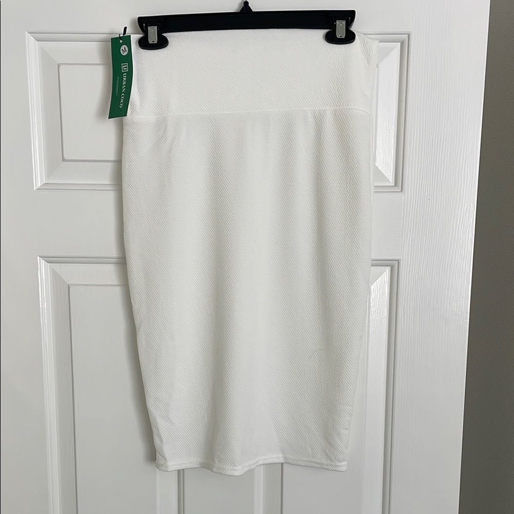 White Knee-Length Pencil Skirt for Work